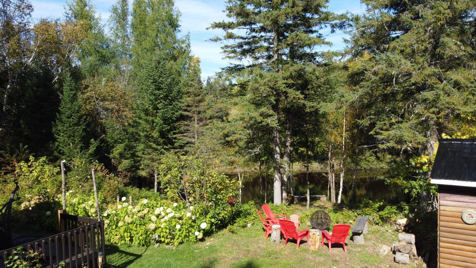 Chalet De L'Ours Bord Riviere - Lit King Size - Petit Dejeuner Bio - Table De Pool Villa Saint-Alexis-des-Monts Esterno foto